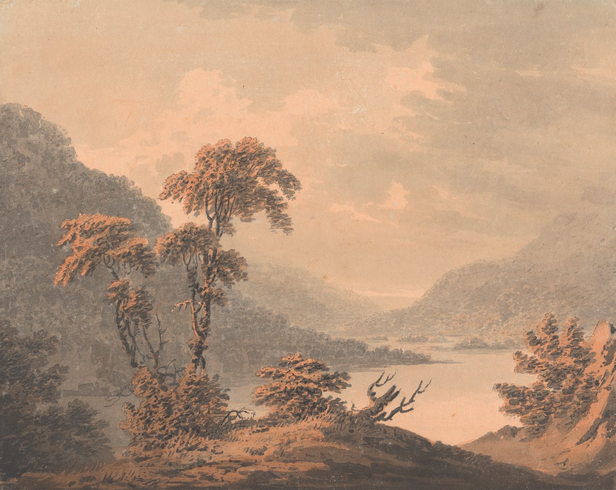 Zobacz w Barnscliff, niedaleko Scarborough, kiedy przepełniony przez Derwent autorstwa Rev. William Gilpin