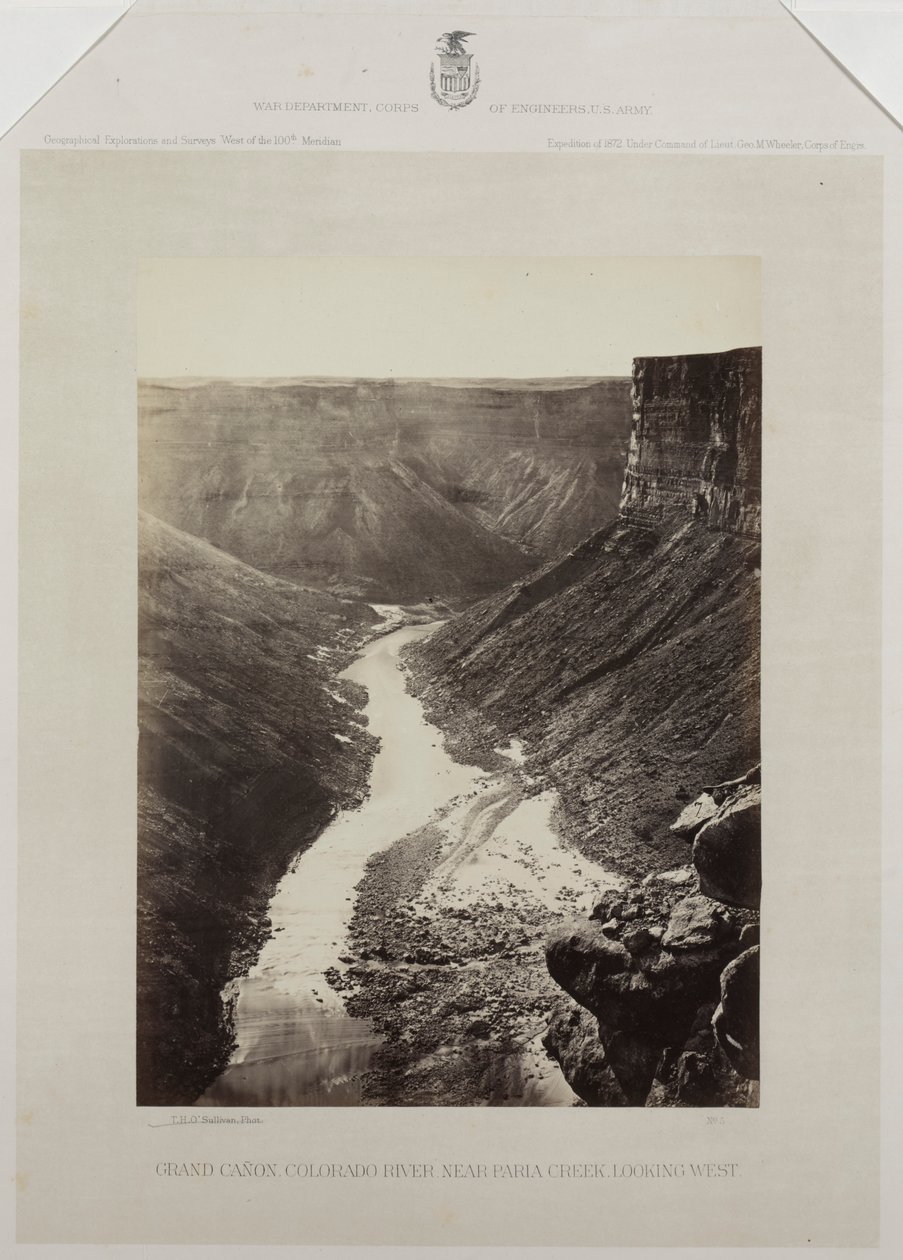 Grand Canon, rzeka Kolorado, ujście Kanab Wash, patrząc na zachód autorstwa Reverend George Wilson Bridges