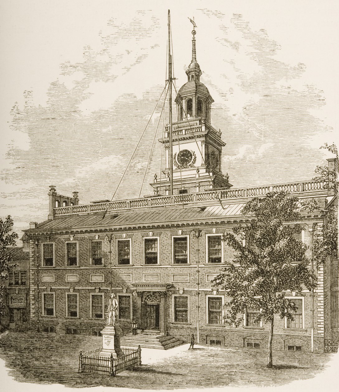 County Court House lub Independence Hall, Philadelphia Pennsylvania, c.1880 autorstwa Reverend Samuel Manning