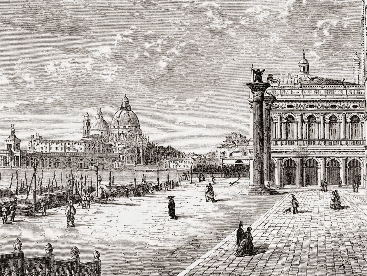 Piazza San Marco lub Plac Świętego Marka, Wenecja, Włochy pod koniec XIX wieku. Z włoskich obrazów ks. Samuela Manninga, opublikowanych około 1890 roku. autorstwa Reverend Samuel Manning