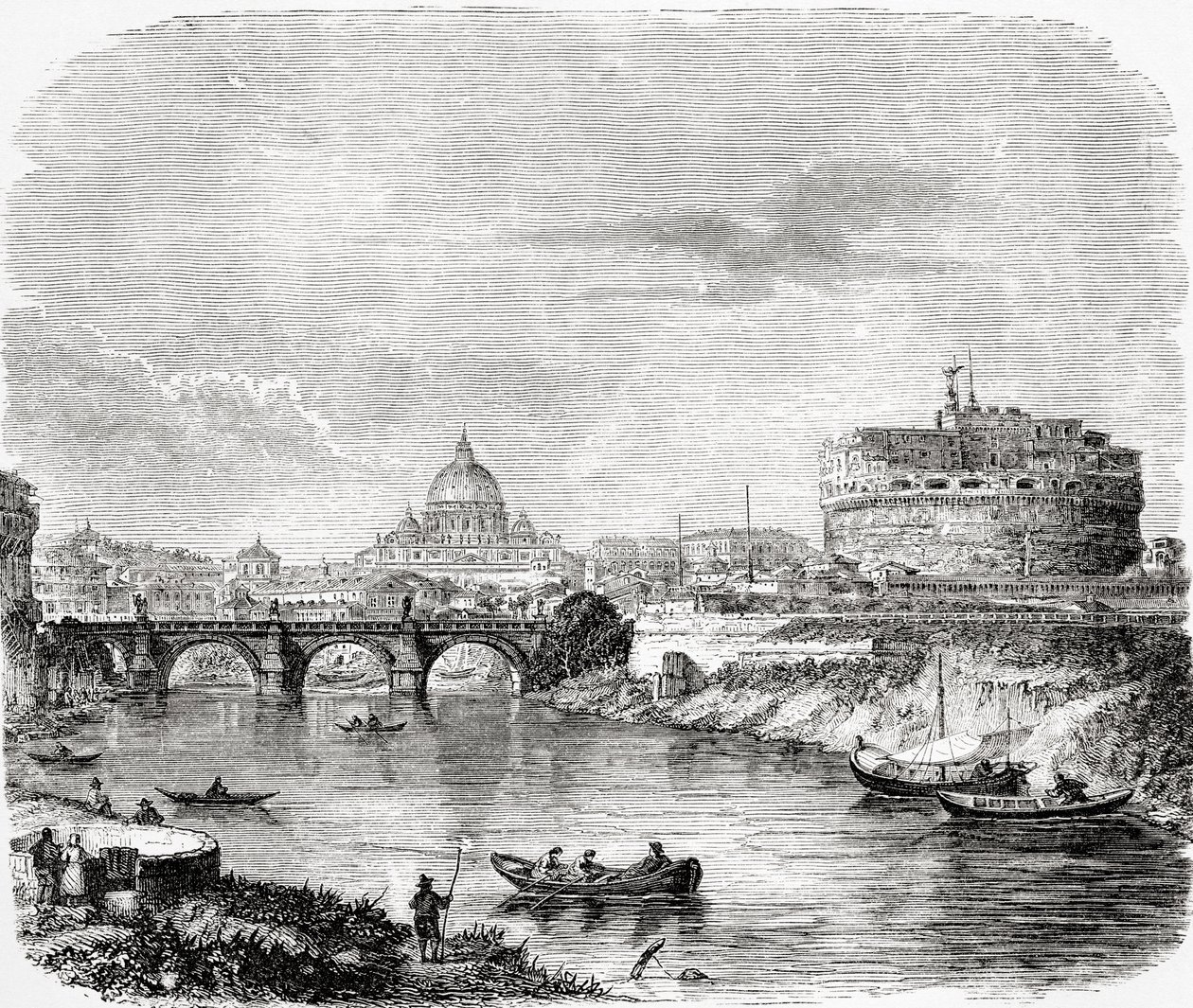Święty Piotr z mostem i Castel Sant