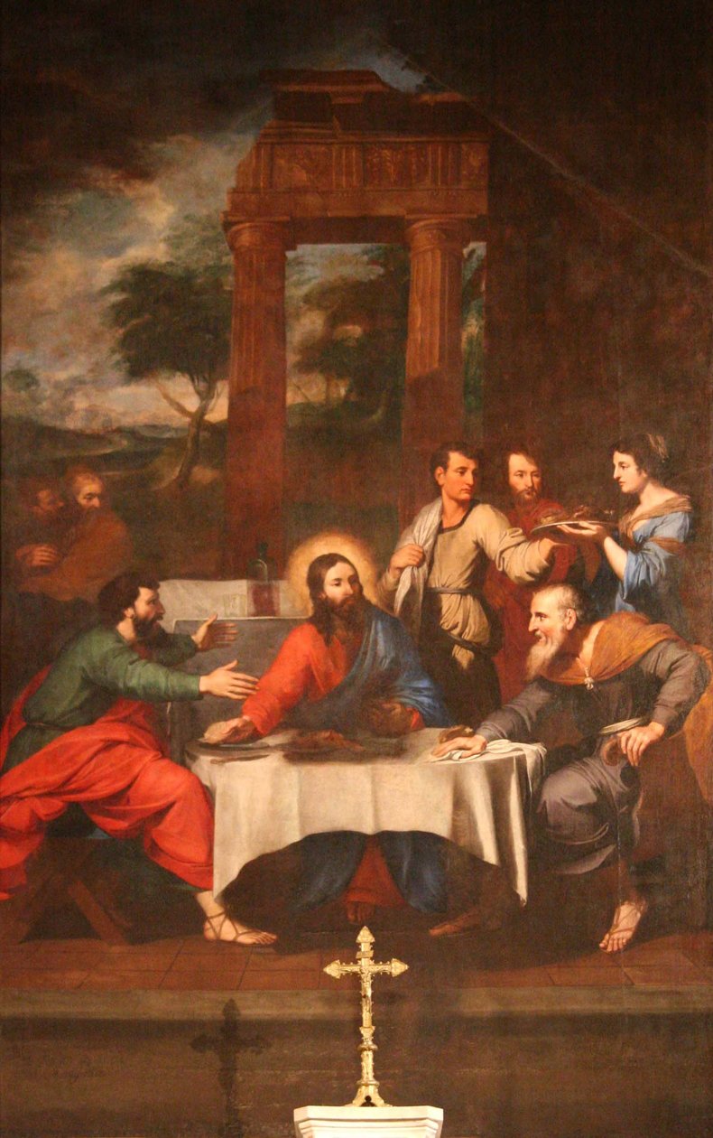 Chrystus i pielgrzymi z Emaus autorstwa Reynaud Levieux