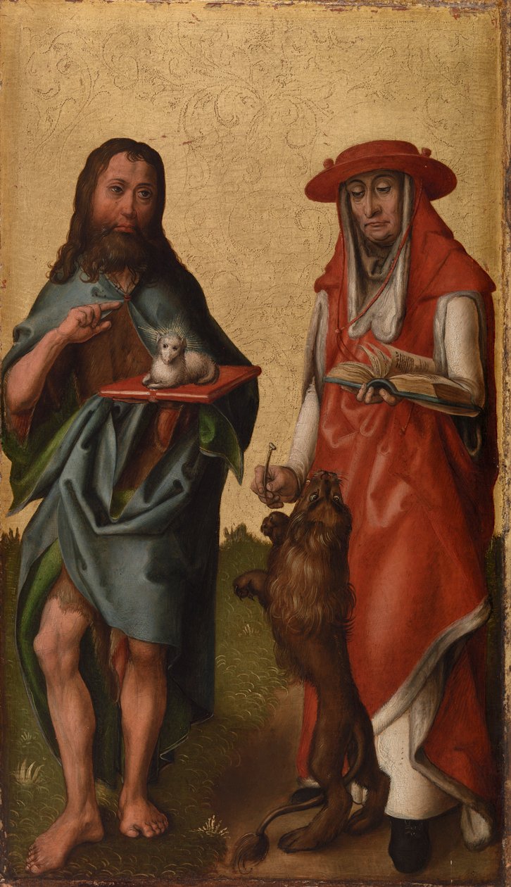 Święci Jan Chrzciciel i Hieronim autorstwa Rhenish Master