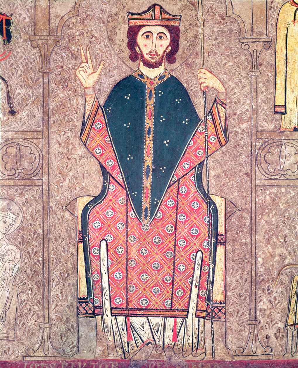 Św. Marcin z Tours, fragment frontu ołtarza z kościoła św. Marcina, Chia, 1150-1200 (tempera na desce) (detal 498163) autorstwa Ribagorça Workshop Johannes Pintor