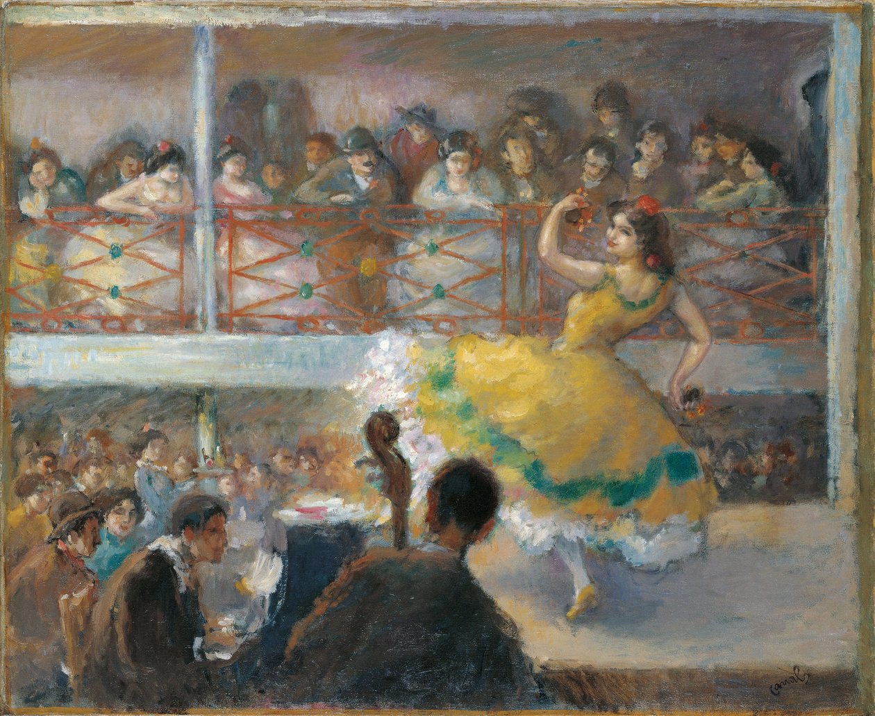 Flamenco - Kanały, Ricard (1876-1931) - Olej na płótnie - 61,5x74,5 - Museo Carmen Thyssen, Malaga autorstwa Ricardo Canals y Llambi