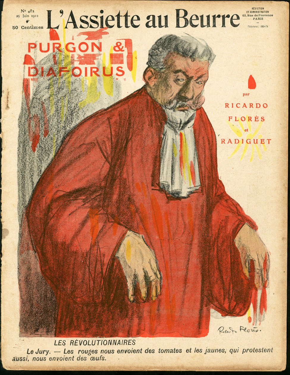 Okładka „”L’Plate au beurre””, numer 482, Satyryczna w kolorach autorstwa Ricardo Flores