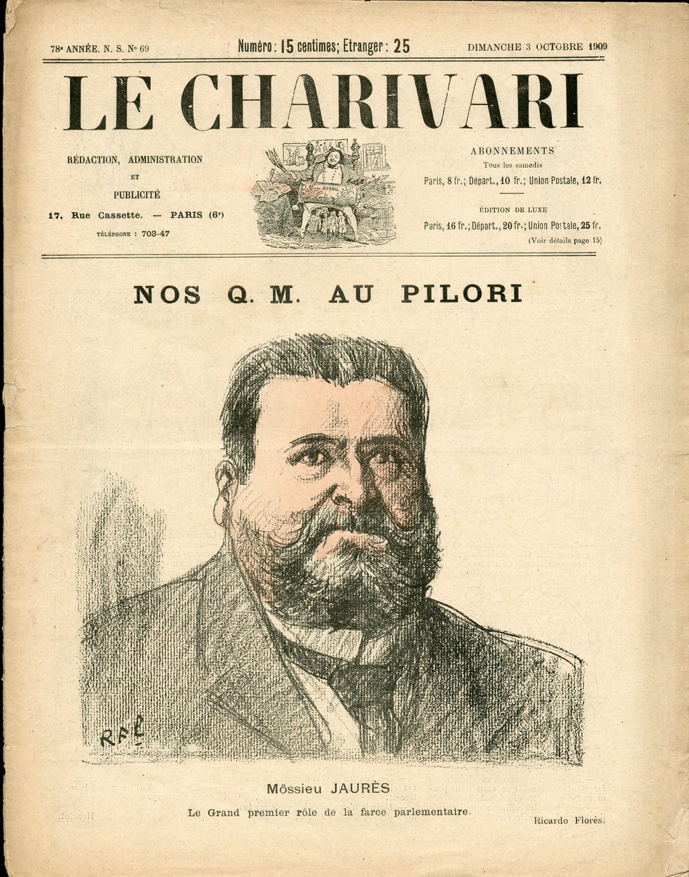 Okładka „”The Charivari””, Satyryczna w kolorach autorstwa Ricardo Flores