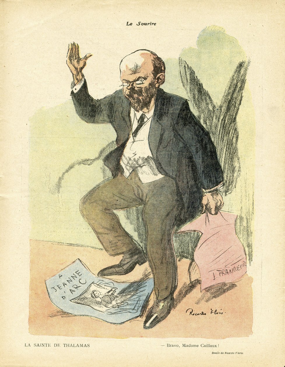 Ilustracja Ricardo Floresa (1878-1918) w Le Smile, nr. 17, 23.04.14 - Zdrowie Thalamas - Religia Wiara - Joanna d