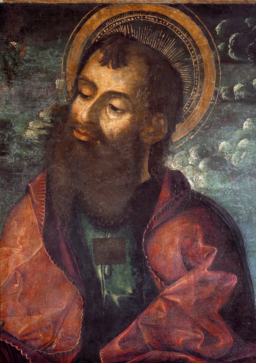 Św. Paweł i Św. Piotr Detal przedstawiający Św. Pawła. Obraz Riccardo Quartararo (XV-XVI wiek) 1493 Wym. 216x155 cm Palermo, Galleria Regionale della Sicilia, nr inw. 53 autorstwa Riccardo Quartararo