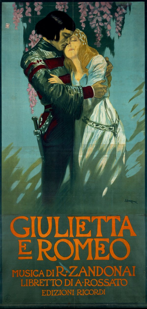 Plakat do opery Romeo i Julia Riccardo Zandonai autorstwa Riccardo Zandonai