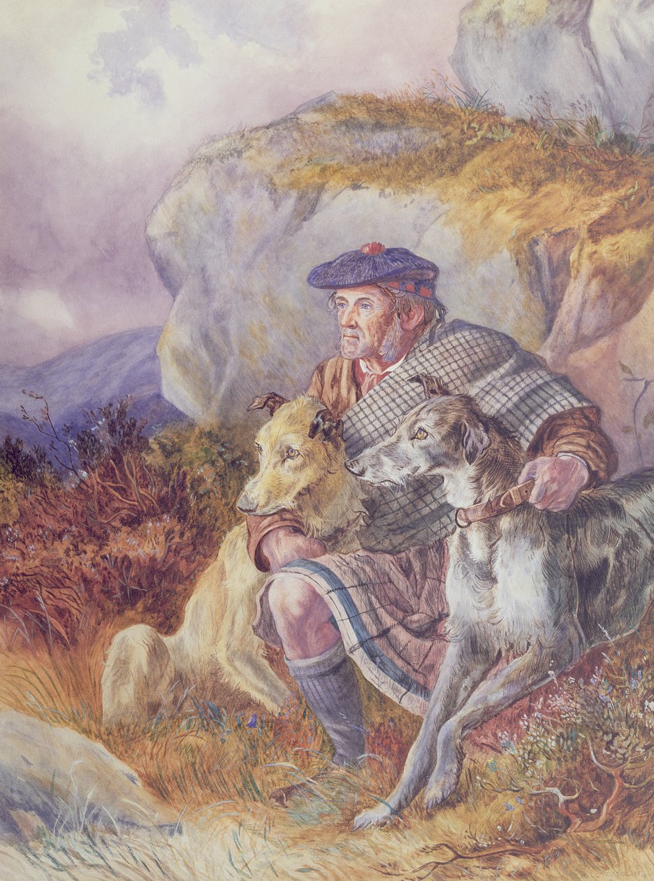 Ghillie i Deerhounds, 1874 autorstwa Richard Ansdell