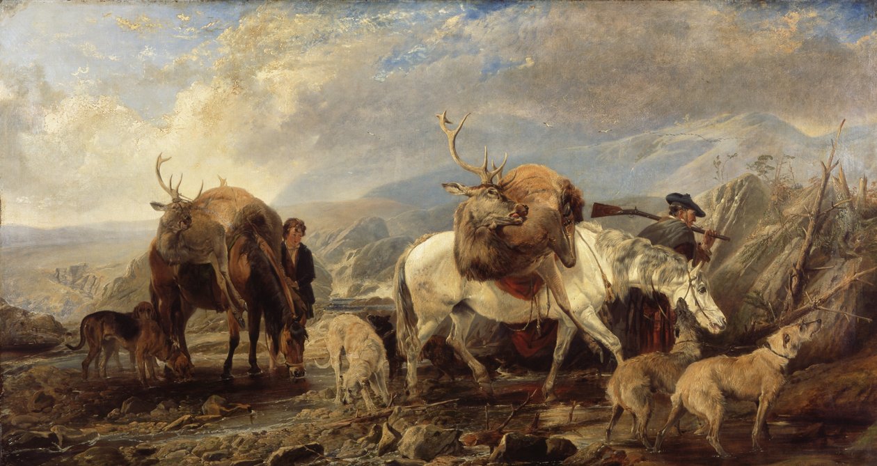Powrót prześladowcy jeleni, 1846 autorstwa Richard Ansdell