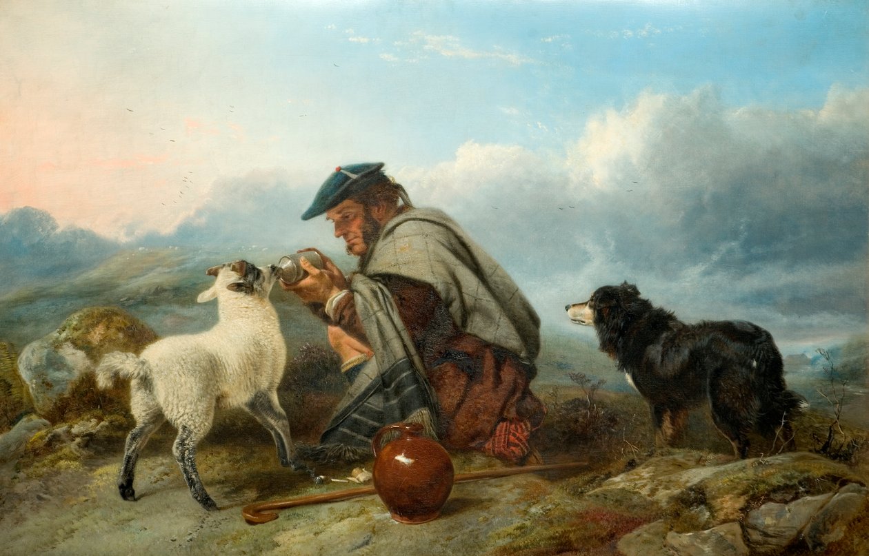 Chory Baranek, 1853 autorstwa Richard Ansdell