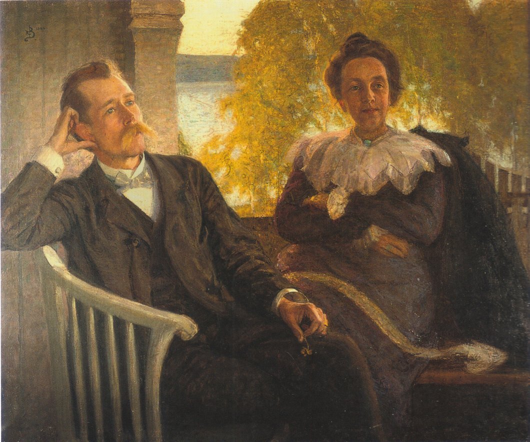Autor Per Hallstrom i jego żona Helga autorstwa Richard Bergh