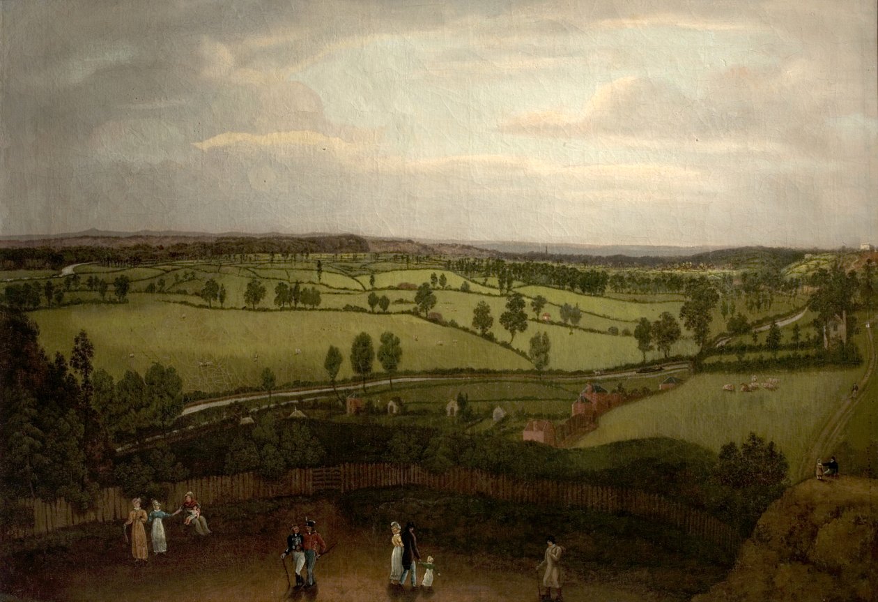 Nottingham Meadows od Rock Cliff, gdzie Lenton Road przechodzi w Park Valley autorstwa Richard Bonington
