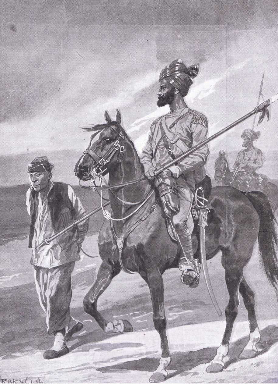 Ułan bengalski i jego więzień bokser autorstwa Richard Caton II Woodville