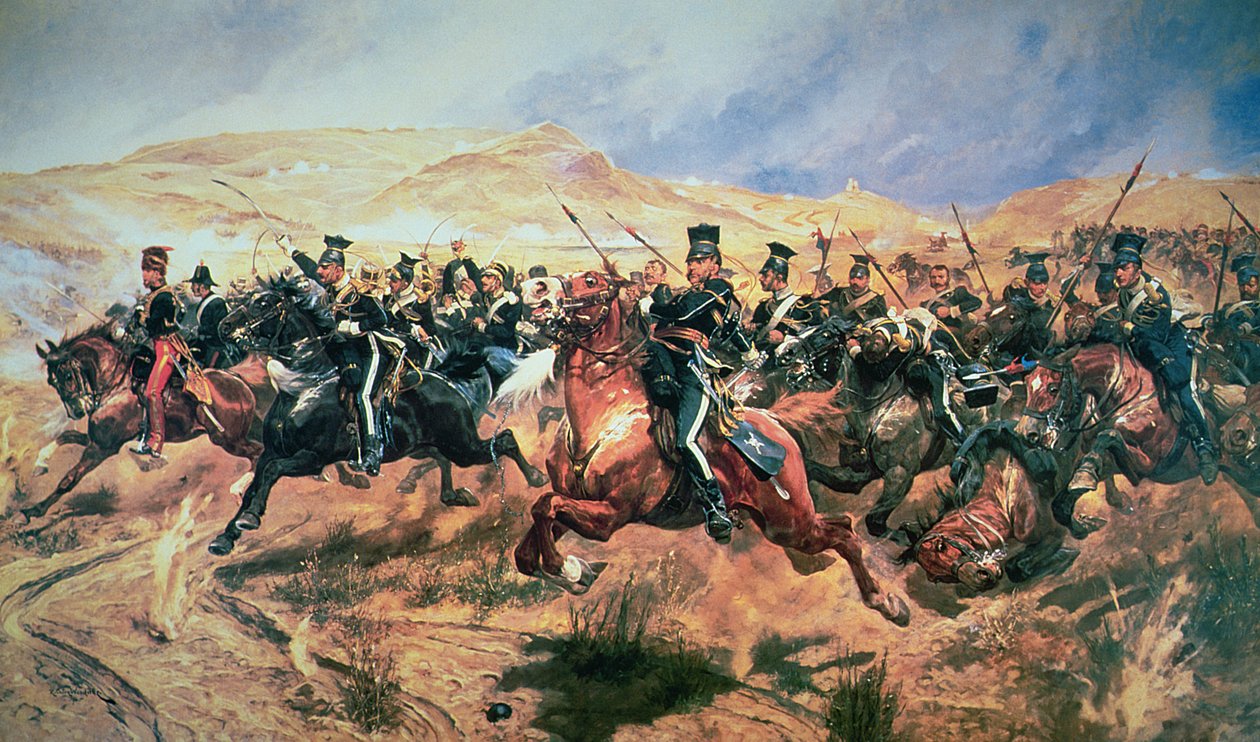 Szarża Lekkiej Brygady, Kominiarka, 25 października 1854 r. autorstwa Richard Caton Woodville junior