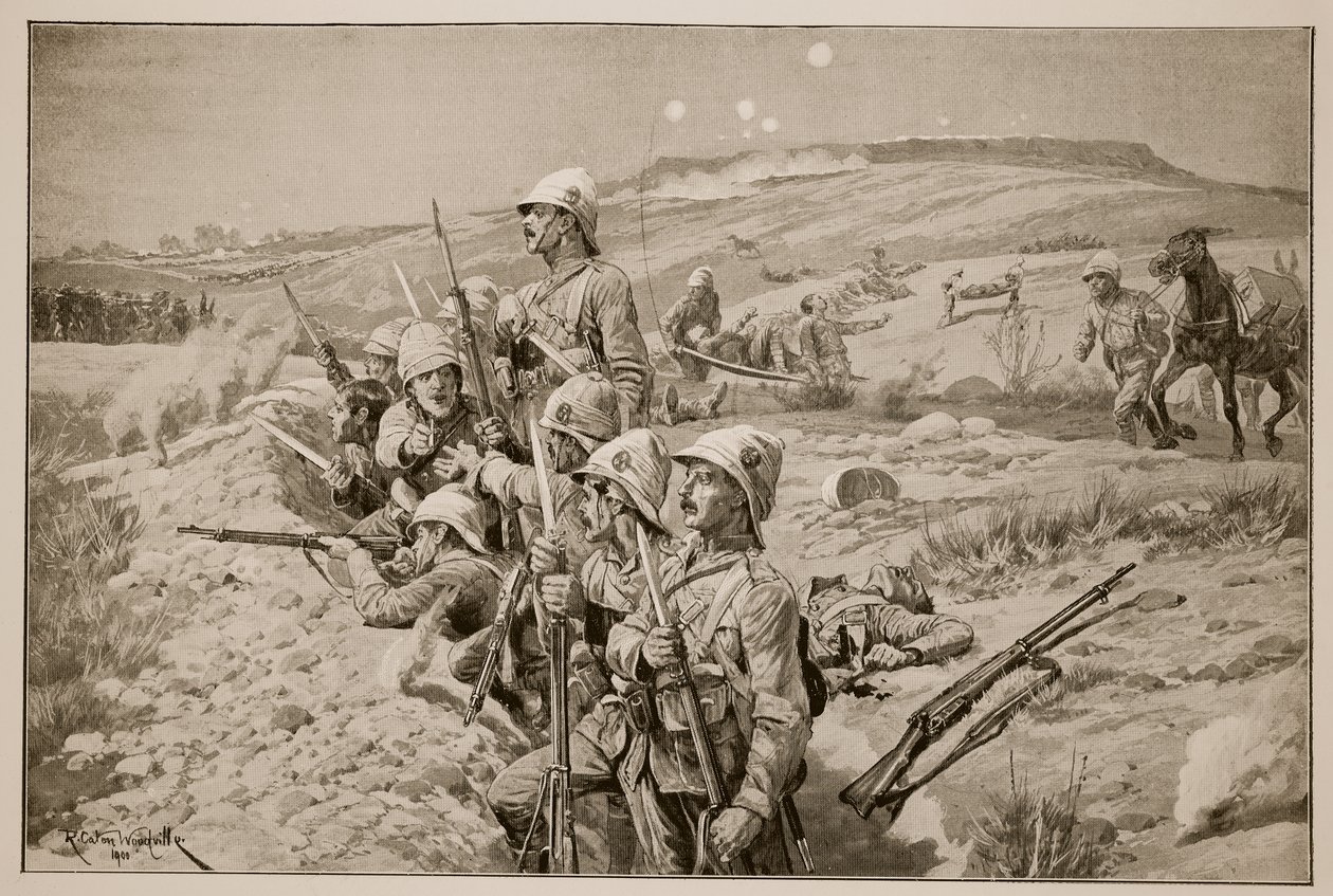 Napraw bagnety! Odparcie ataku z okopów wokół Ladysmith, 1900 autorstwa Richard Caton Woodville junior