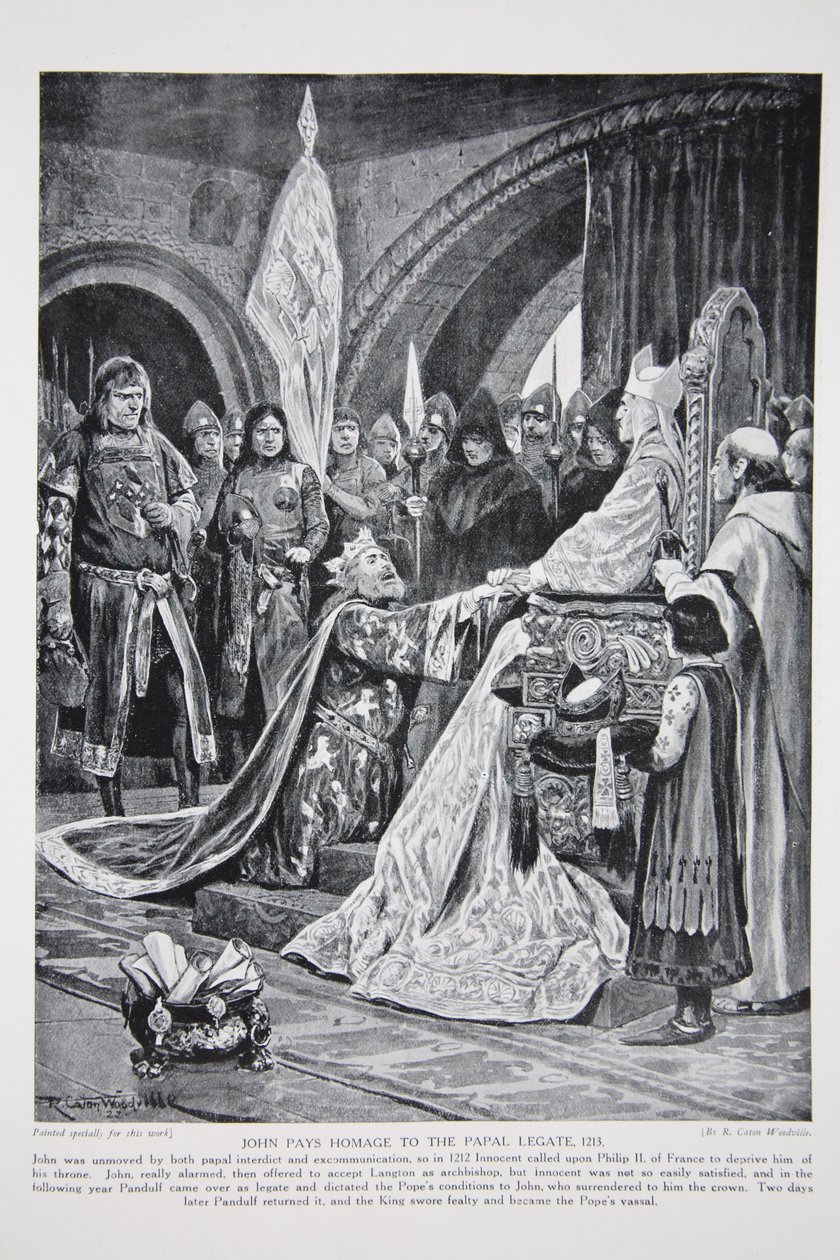 Jan składa hołd legatowi papieskiemu, 1213, ilustracja z 