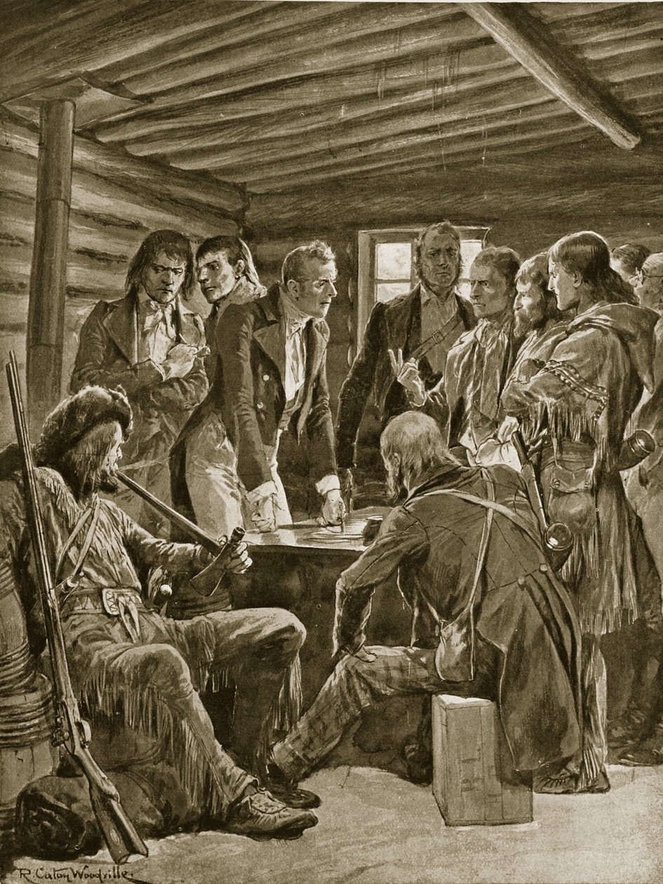 Sir George Simpson na wyspie Vancouver, 1855, ilustracja z „Hutchinson