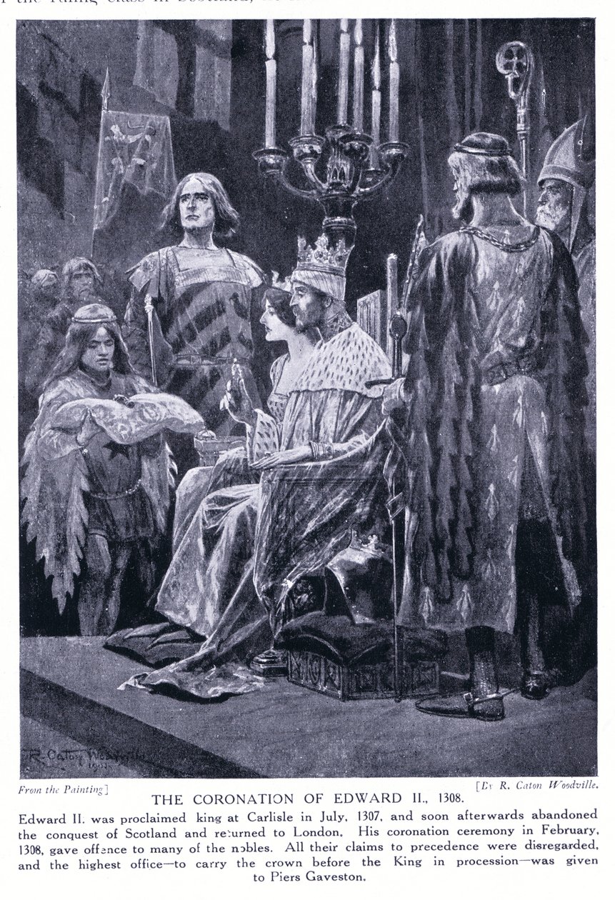 Koronacja Edwarda II AD1308, lata 20. autorstwa Richard Caton Woodville junior