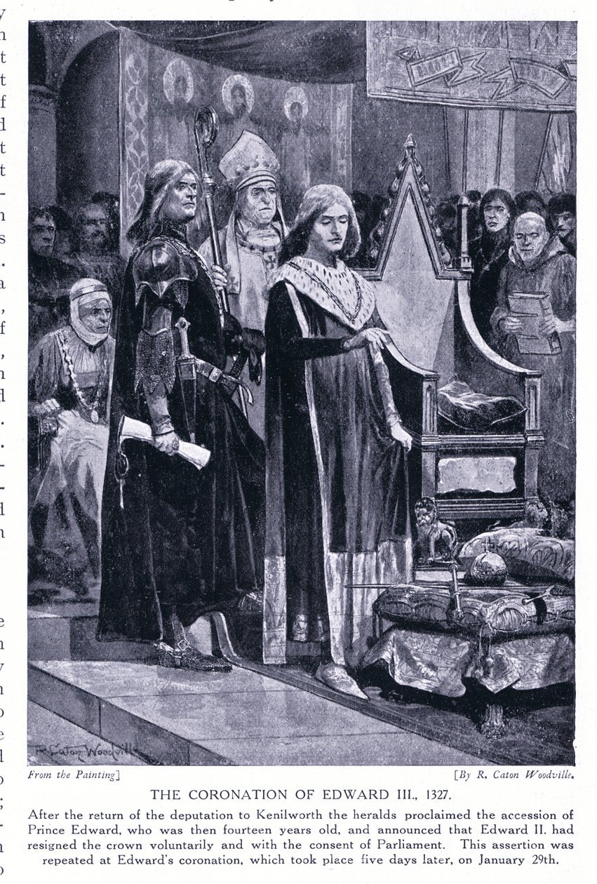 Koronacja Edwarda III AD1327, lata 20. autorstwa Richard Caton Woodville junior