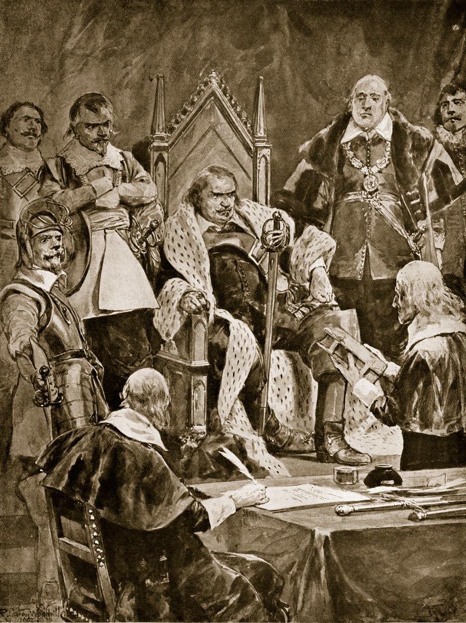 Inauguracja Cromwella jako obrońcy, 1657, ilustracja z „Hutchinson