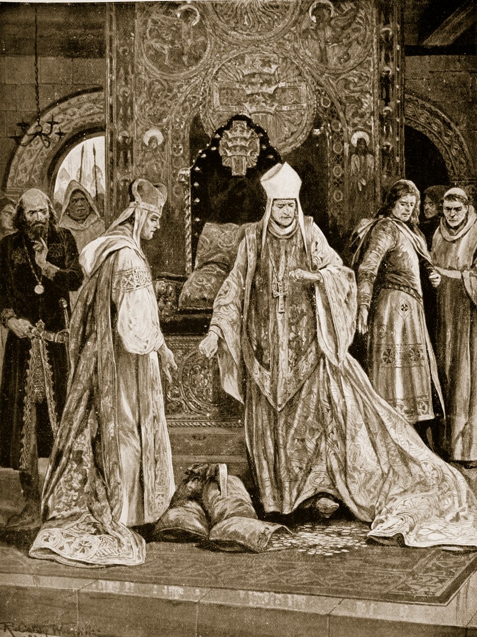 Legat papieski depcze hołd Jana, ilustracja z „Hutchinson