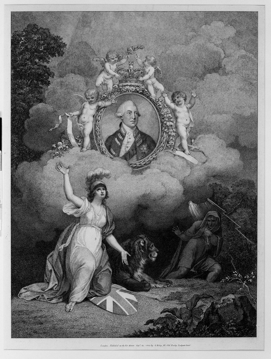 Król Jerzy III (1738-1820), grawerowane przez Francisa Bartolozziego (1727-1815) 1802 (Grawerowanie kropkowane) autorstwa Richard Corbould