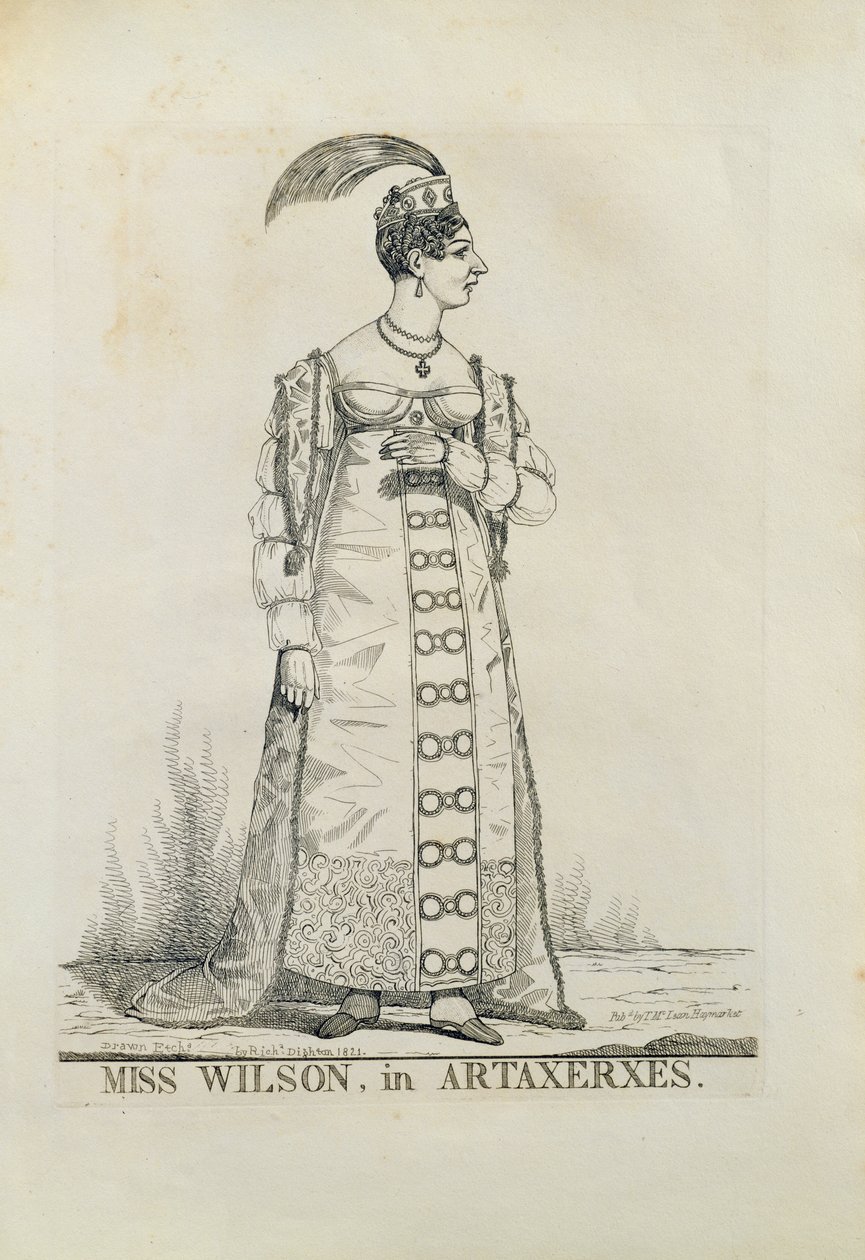 Miss Wilson w Artaxerxesie, 1821 (rycina) autorstwa Richard Dighton