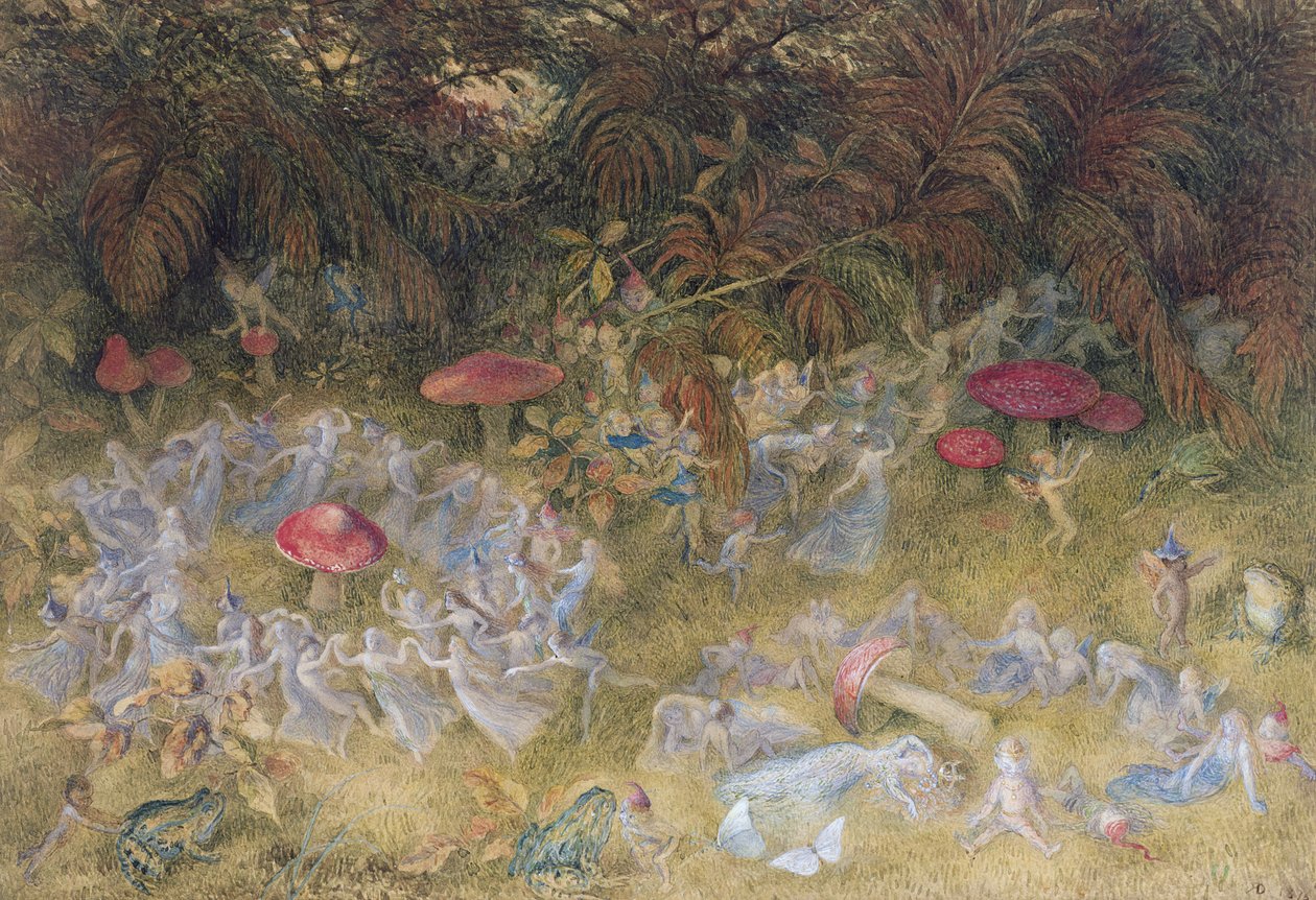 Wróżki i muchomory, 1875 autorstwa Richard Doyle