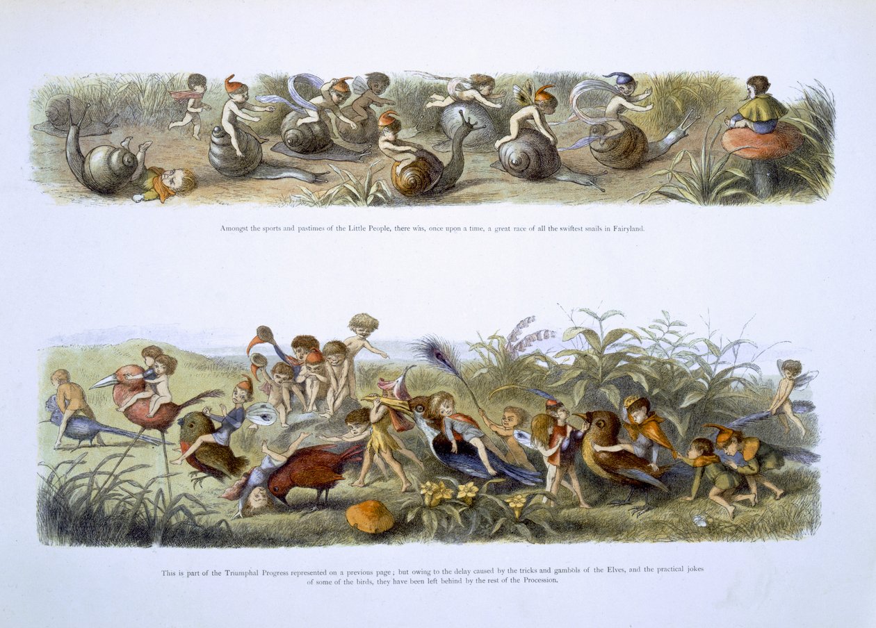 Ilustracja do „W krainie baśni: seria obrazków ze świata elfów” autorstwa Williama Allinghama i Andrew Langa autorstwa Richard Doyle