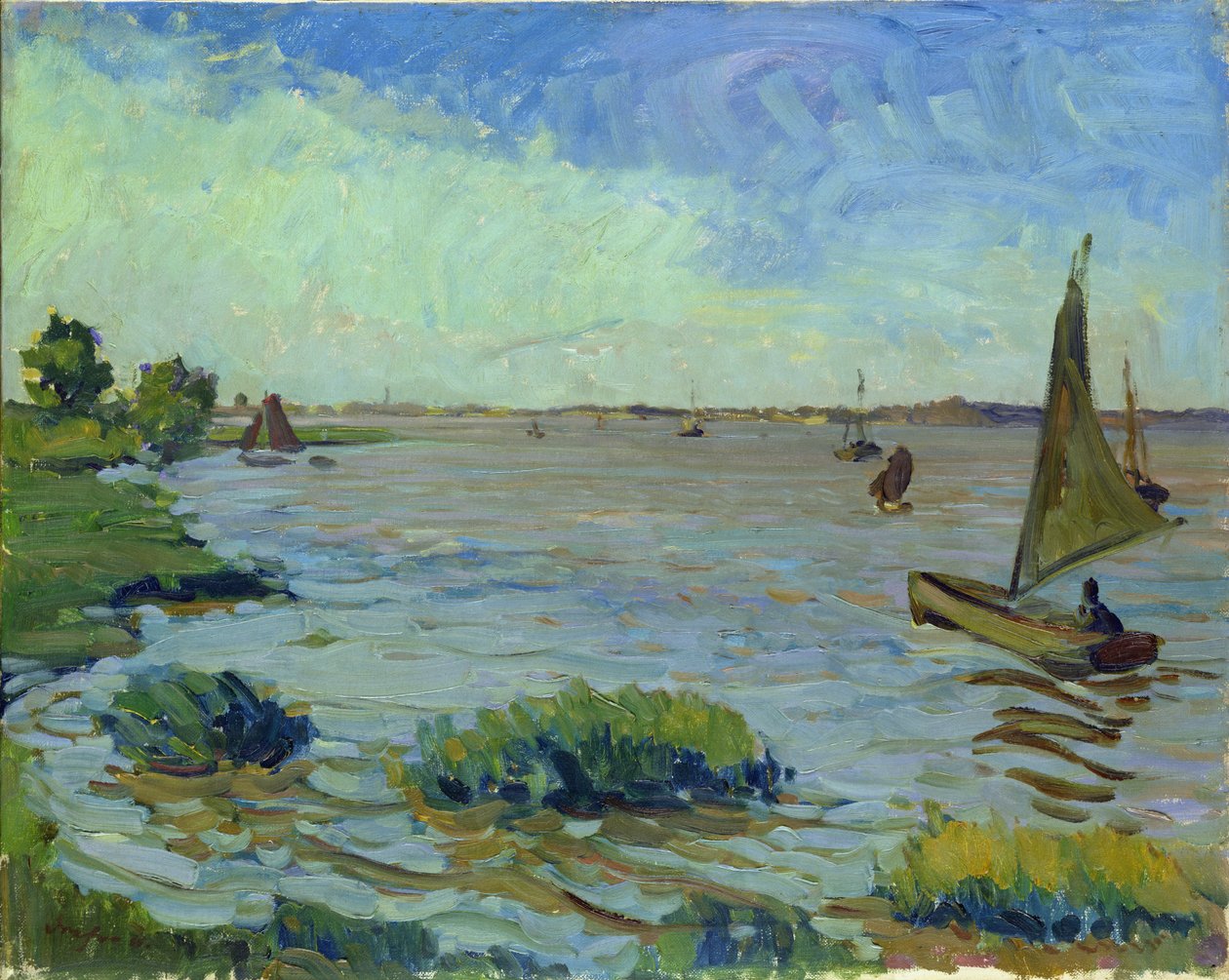 Wietrzny dzień nad Łabą, 1911 autorstwa Richard Dreher