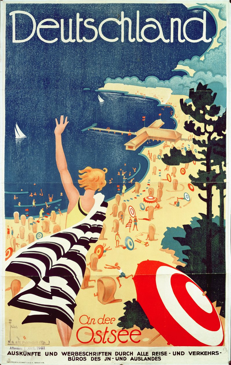 Niemcy: nad Bałtykiem, ok. 1930 (litografia kolorowa) autorstwa Richard Friese