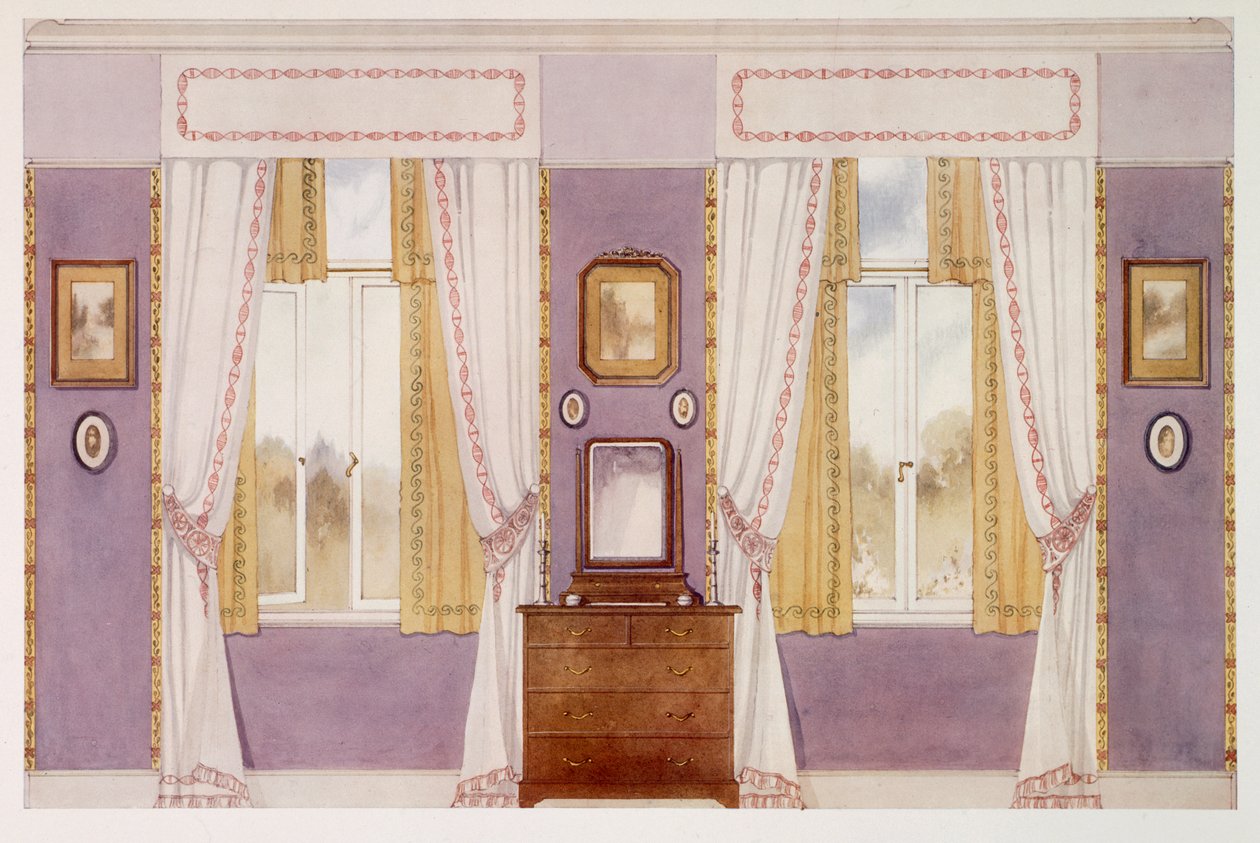 Eleganckie draperie, fioletowe ściany autorstwa Richard Goulburn Lovell