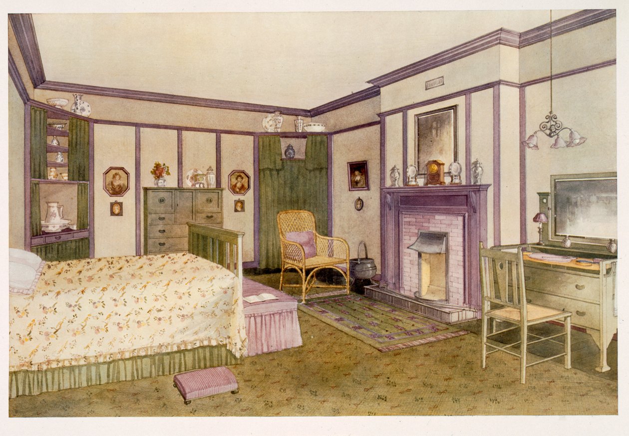 Zielona i mauve sypialnia autorstwa Richard Goulburn Lovell