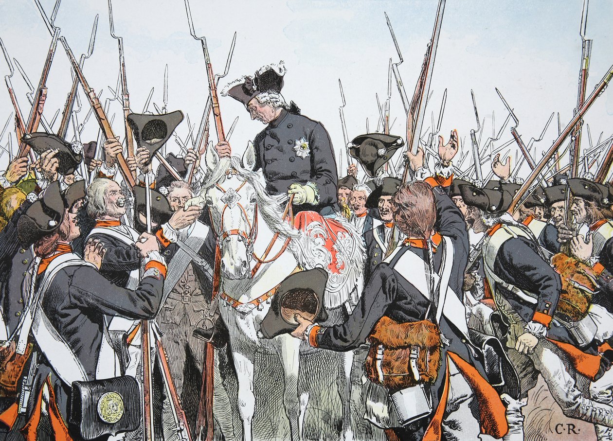 Król Friederich i pułk Bernburg autorstwa Richard Knoetel