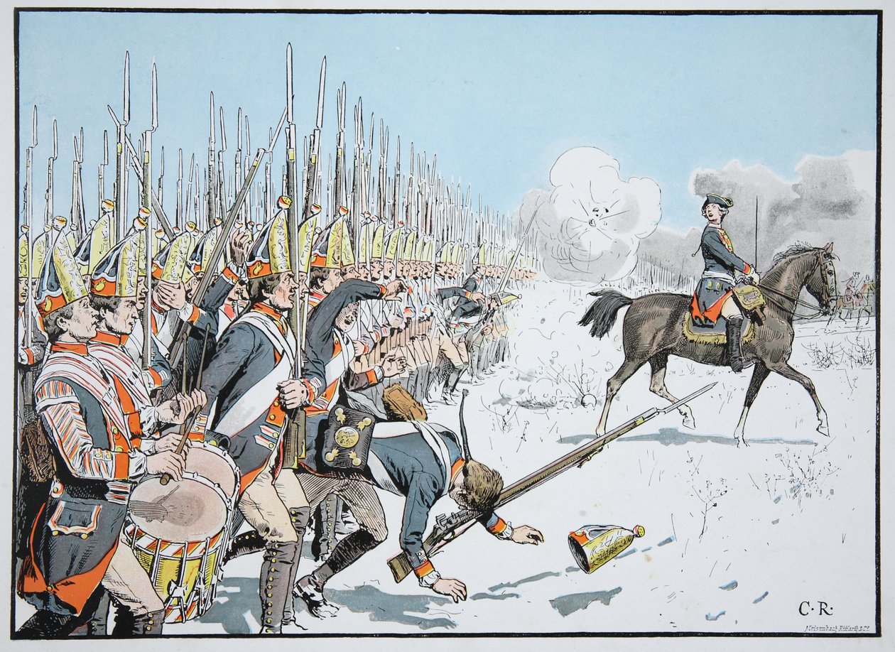 Parada Straży Poczdamskiej w Leuthen, 5 grudnia 1757 autorstwa Richard Knoetel