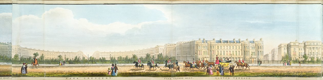 Park Crescent i Ulster Terrace, fragment z panoramicznego widoku wokół Regent