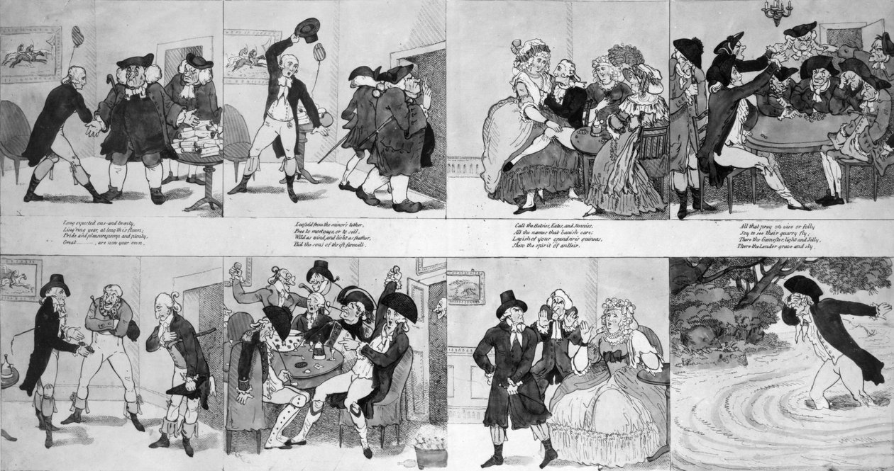Lekcja dla rozpustników dr Johnsona, 1794 autorstwa Richard Newton