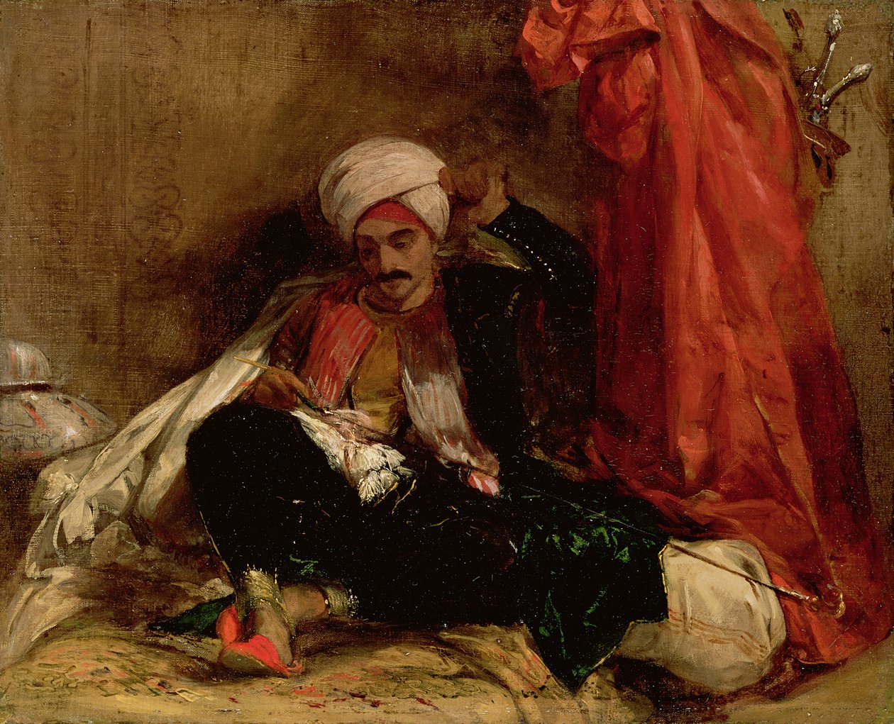 Siedzący Turk, 1826 autorstwa Richard Parkes Bonington