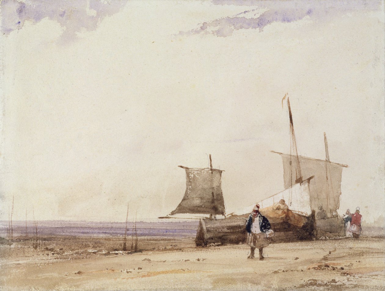 Scena na plaży (wc na papierze tkanym) autorstwa Richard Parkes Bonington