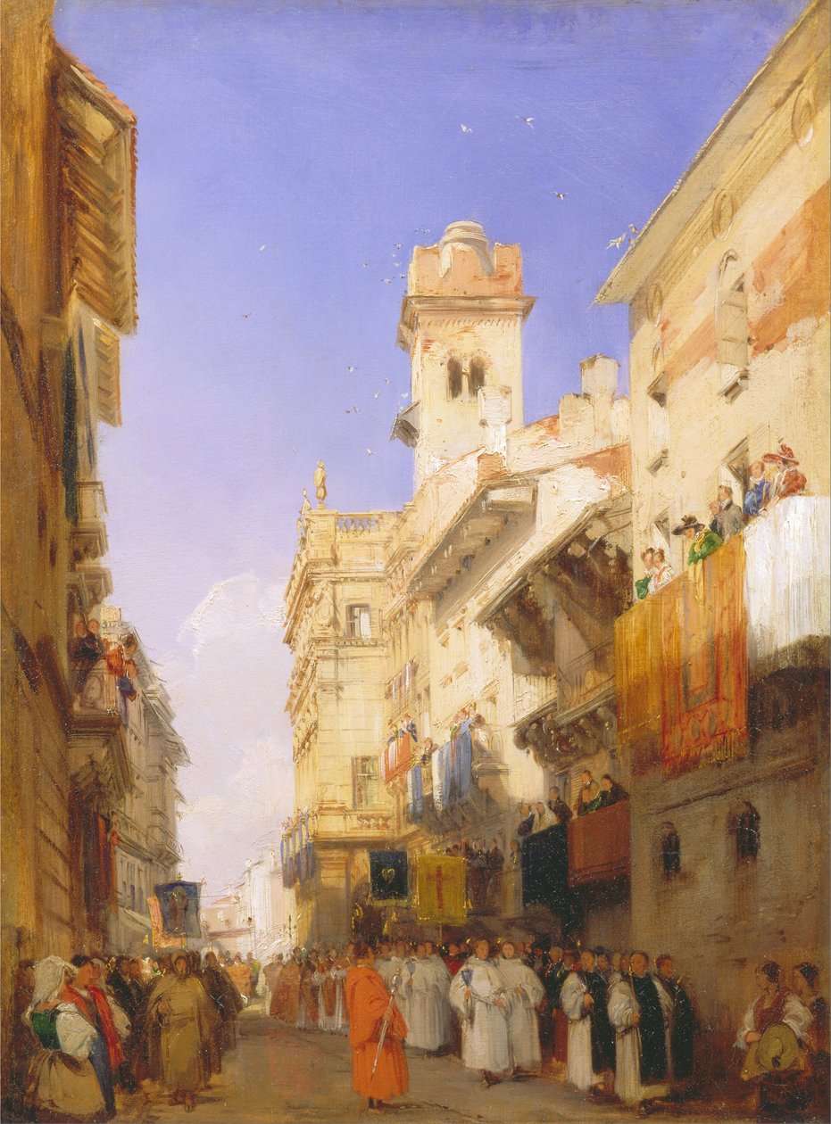 Corso SantAnastasia, Werona autorstwa Richard Parkes Bonington