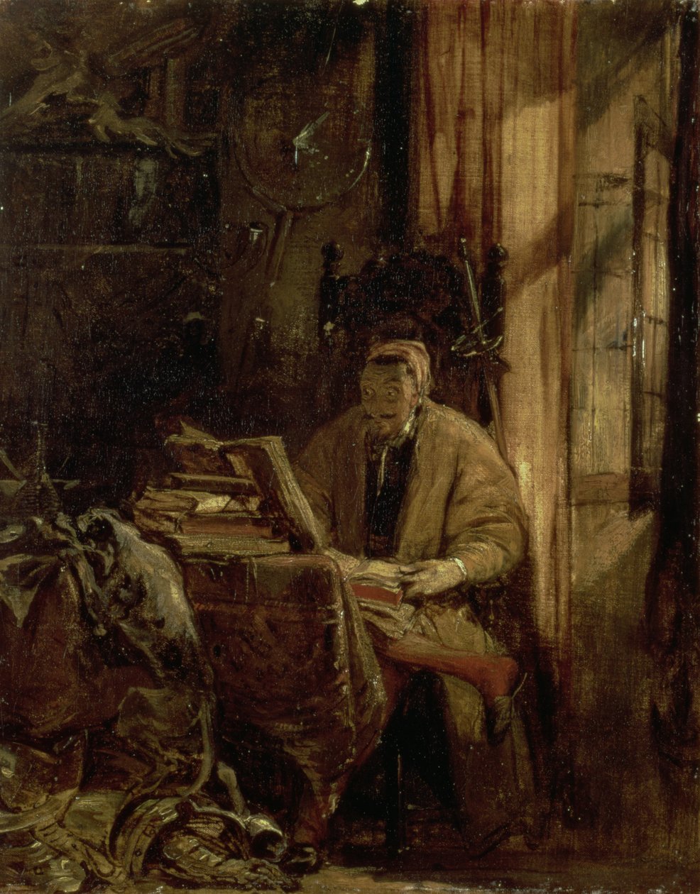 Don Kichot w swoim gabinecie autorstwa Richard Parkes Bonington