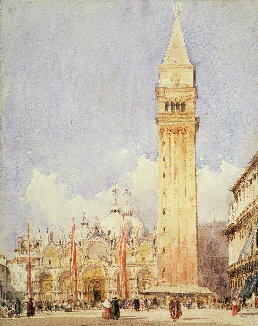 Piazza San Marco, Wenecja, c.1826 (grafit i wc na papierze) autorstwa Richard Parkes Bonington