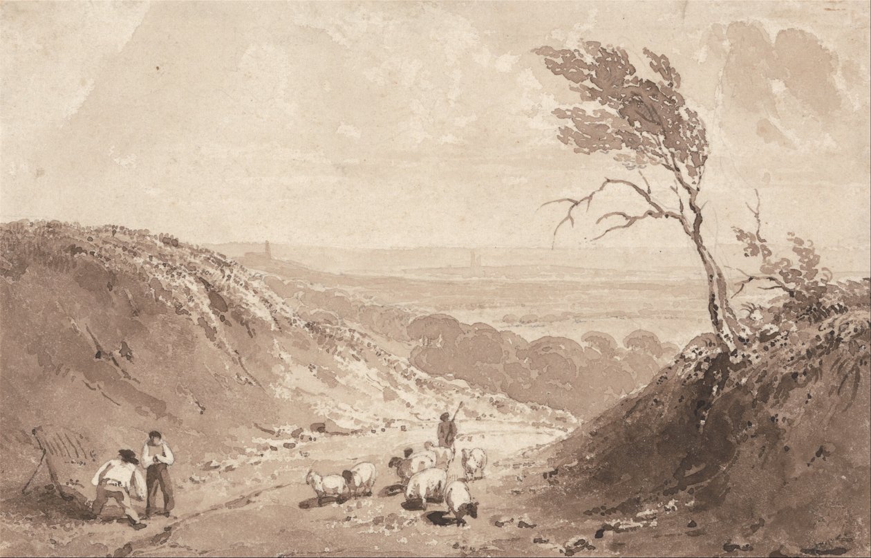 Robotnicy drogowi, niedaleko Lillebonne autorstwa Richard Parkes Bonington