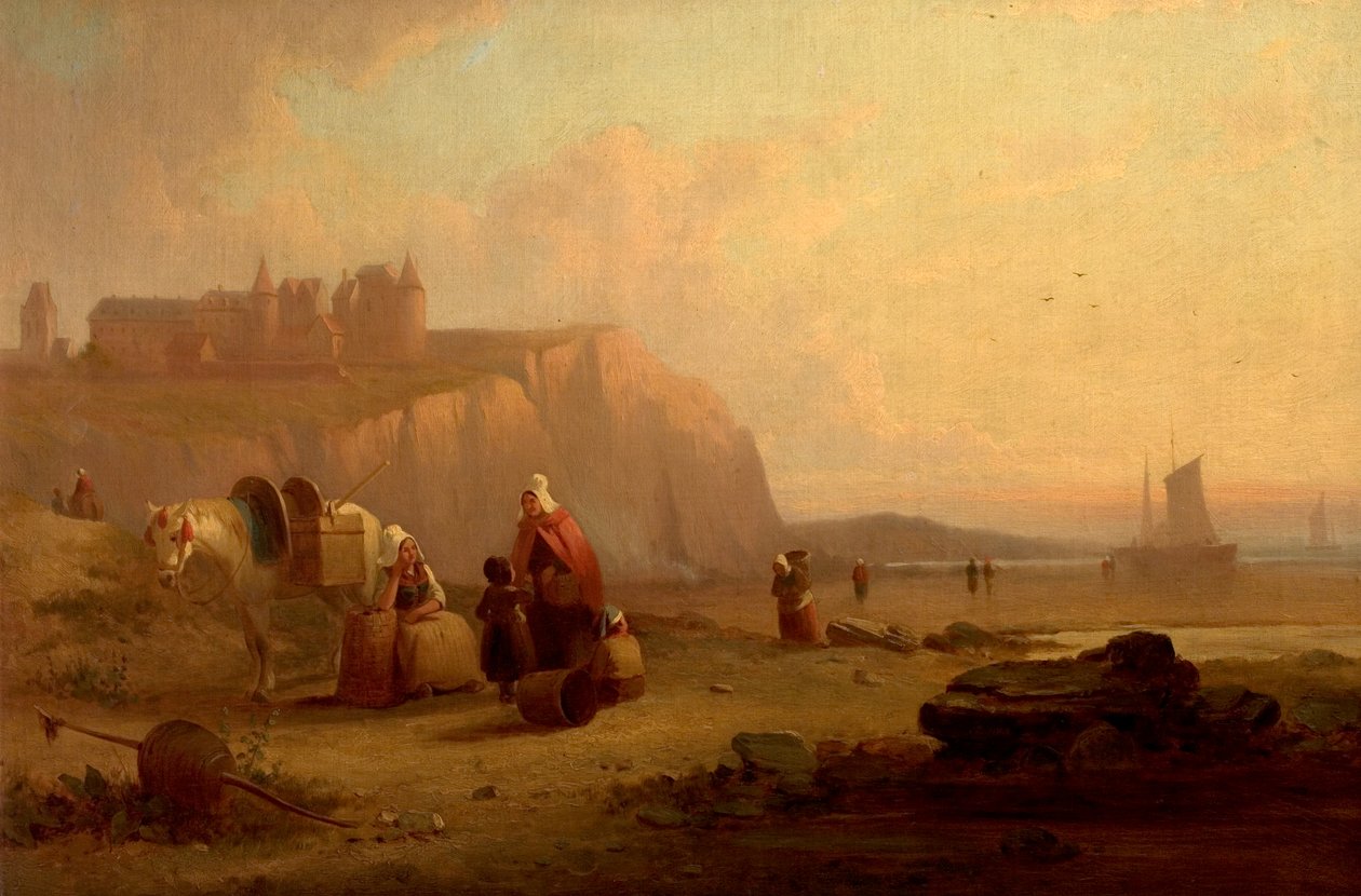 Scena na wybrzeżu Normandii we Francji autorstwa Richard Parkes Bonington