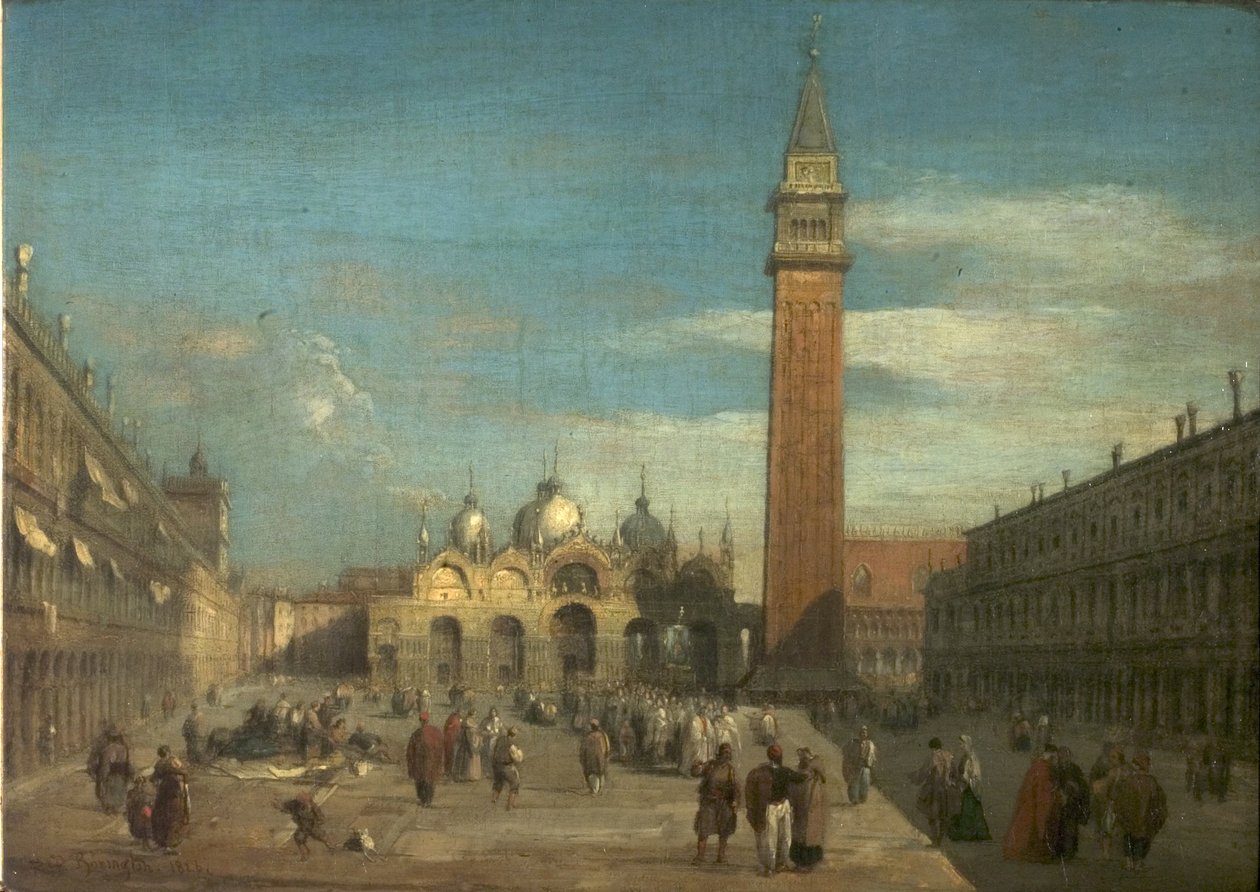 Widok na Piazza San Marco, Wenecja, Włochy, 1826 autorstwa Richard Parkes Bonington