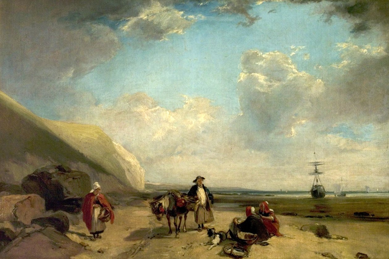 Rybacy na wybrzeżu Normandii, 1824 autorstwa Richard Parkes Bonington