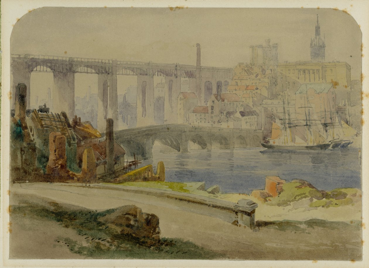 Newcastle (ołówek i akwarela na papierze (wklejony na papierze)) autorstwa Richard Principal Leitch